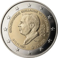 Luxemburgo 2 euros UNC 2026 - ASCENSO AL TRONO DEL GRAN DUQUE GUILLAUME Y SU 45.º CUMPLEAÑOS