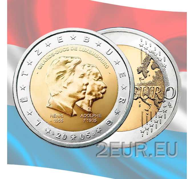 Luxemburgo 2 euros UNC 2005 - Henri y Adolphe por 6.50 € ✅