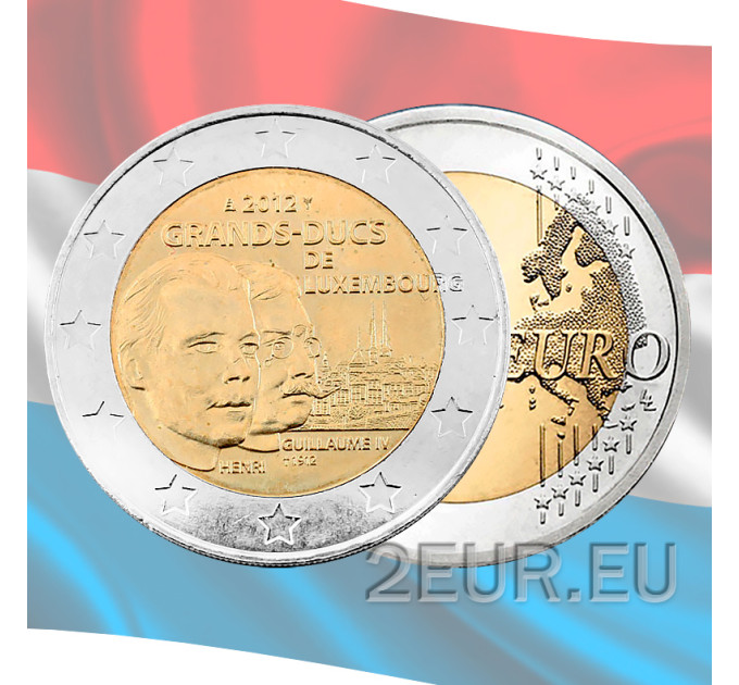 Luxemburgo 2 euros UNC 2012 - Centenario de la muerte del gran duque Guillermo IV por 5.50 € ✅