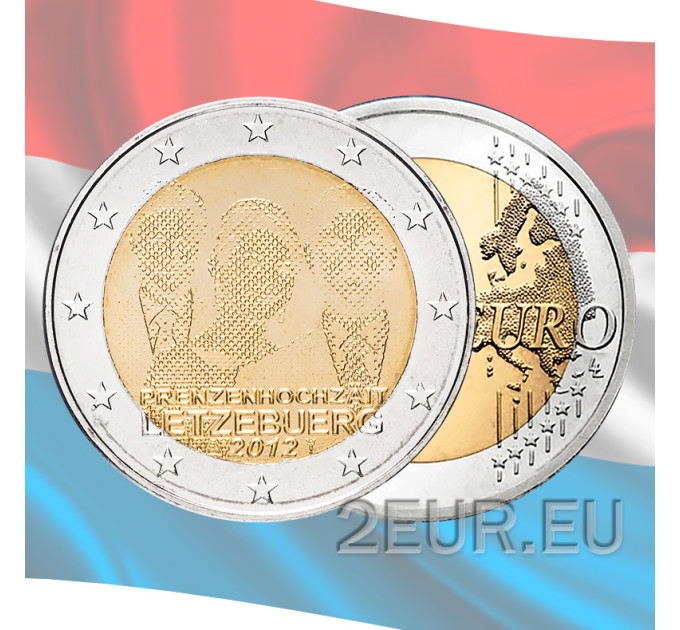 Luxembourg 2 euro UNC 2012 - Royal Wedding Guillaume and Stephanie for 6.50 € ✅