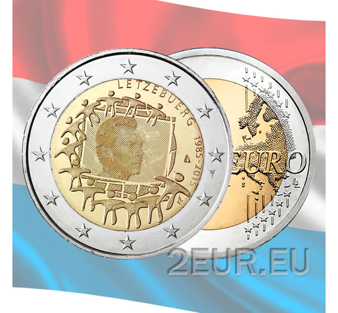 Luxemburgo 2 euros UNC 2015 - 30 Aniversario de la Bandera de la UE por 5.50 € ✅