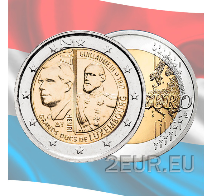 Luxemburgo 2 euros UNC 2017 - 200 años del nacimiento del Gran Duque Guillermo III por 5.90 € ✅