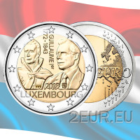 Luxemburgo 2 euros UNC 2018 - 175 Aniversario de la Muerte del Gran Duque Guillermo I