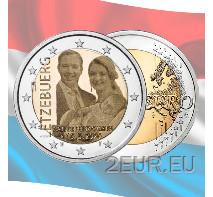 Luxemburgo 2 euros UNC 2020 - Nacimiento del Príncipe Carlos foto por 5.50 € ✅
