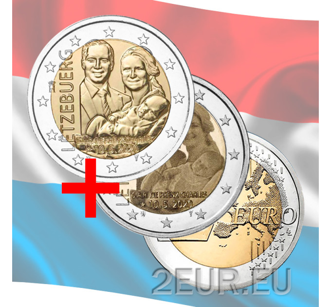 Luxembourg 2 euro UNC 2020 - Birth of Prince Charles relief +photo for 10.00 € ✅