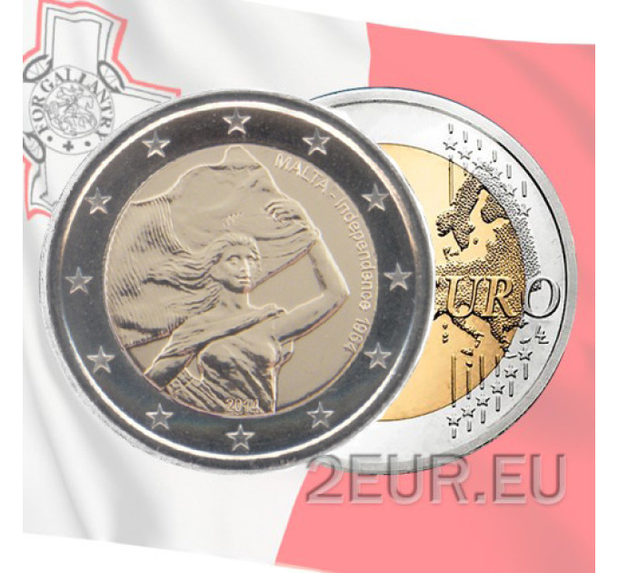 Malta 2 euro UNC 2014 - Independence 1964 for 6.50 € ✅