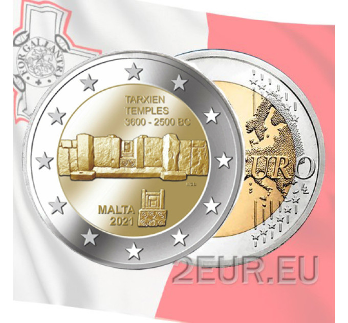 Malta 2 euro UNC 2021 - Tarxien Temple for 11.00 € ✅