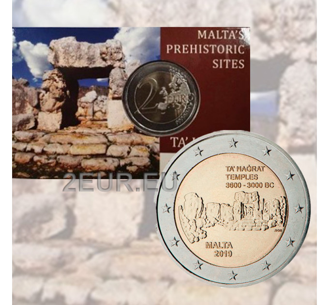 Malta 2 euros BU 2019 - Templos de Ta Hagrat por 18.00 € ✅