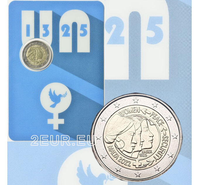 Malta 2 euros BU 2022 - Resolución del consejo de seguridad de las naciones unidas sobre las mujeres, la paz y la seguridad por 70.00 € ✅