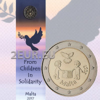 Malta 2 euro BU 2017 - Solidarietà e Pace Malta 2 euro BU 2017 - Solidarietà e Pace