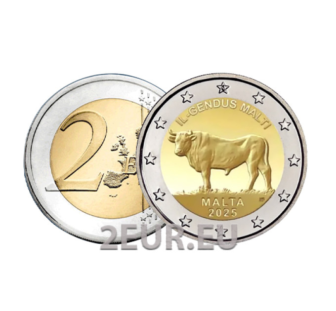 Malta 2 euro UNC 2025 - Maltese Bull for 17.00 € ✅