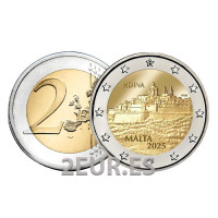 Malta 2 euros UNC 2025 - Ciudad histórica de Mdina