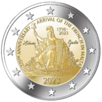Malta 2 euros UNC 2023 - 225° Aniversario de la Llegada de los Franceses a Malta - Napoleón Bonaparte