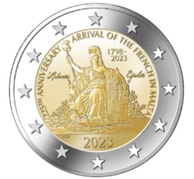 Malta 2 euros UNC 2023 - 225° Aniversario de la Llegada de los Franceses a Malta - Napoleón Bonaparte por 21.00 € ✅