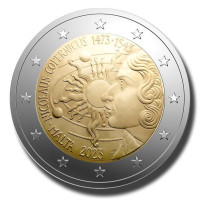 Malta 2 euros UNC 2023 - 550 aniversario del nacimiento de Nicolás Copérnico