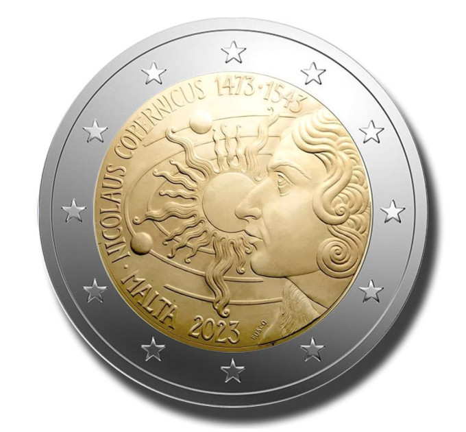 Malta 2 euros UNC 2023 - 550 aniversario del nacimiento de Nicolás Copérnico por 21.00 € ✅