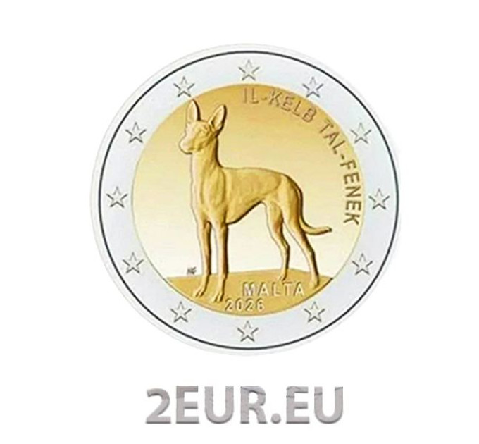 Malta 2 Euros UNC 2026 - El perro del faraón por 15.00 € ✅