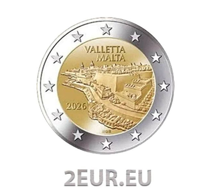 Malta 2 Euro UNC 2026 - Valletta for 15.00 € ✅