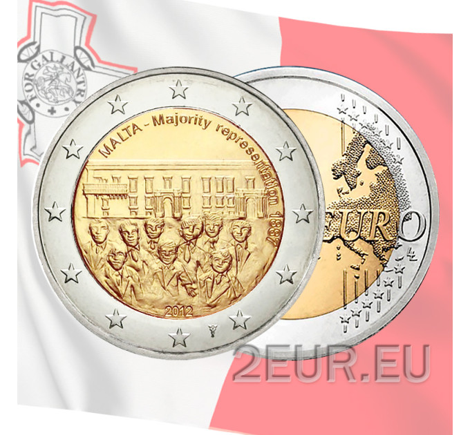 Malta 2 euro UNC 2012 - Majority Representation 1887 for 8.00 € ✅
