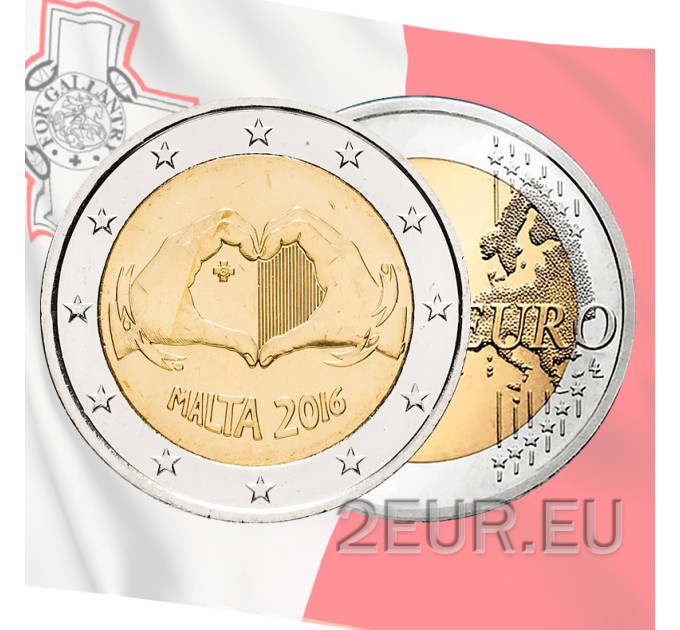 Malta 2 euro UNC 2016 - Solidarity Through Love for 7.50 € ✅
