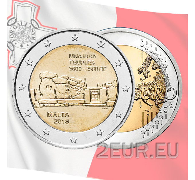 Malta 2 euros UNC 2018 - Templos de Mnajdra por 7.00 € ✅