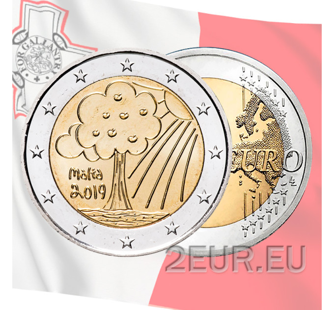 Malta 2 euros UNC 2019 - Naturaleza y Medio Ambiente por 6.50 € ✅
