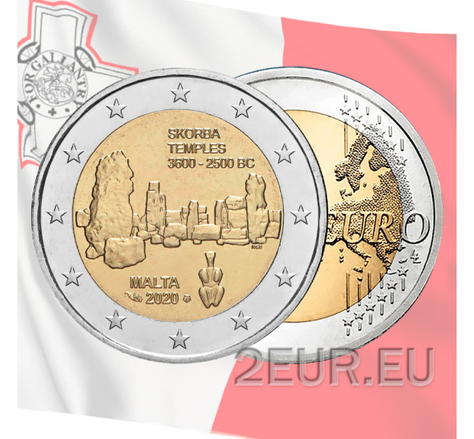 Malta 2 euros UNC 2020 - Yacimientos Prehistóricos de Malta - Templos de Skorba por 17.00 € ✅