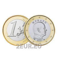 1 euro Mónaco UNC 2020 - Príncipe Alberto II