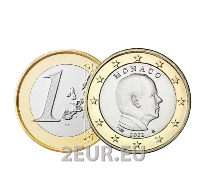 Mónaco 1 euro UNC 2022 - Príncipe Alberto II por 2.80 € ✅