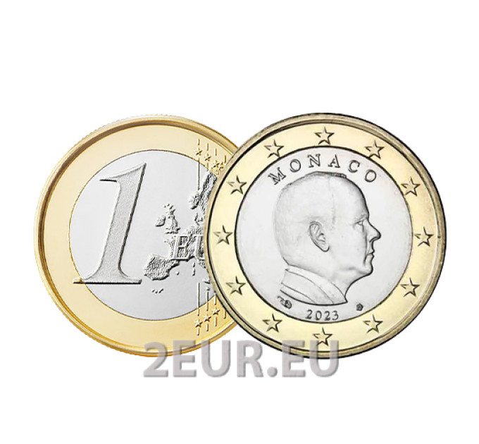 1 euro Mónaco UNC 2023 - Príncipe Alberto II por 2.80 € ✅