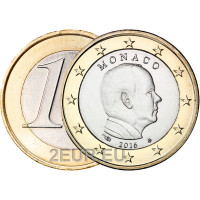 Mónaco 1 euro UNC 2016 - Príncipe Alberto II