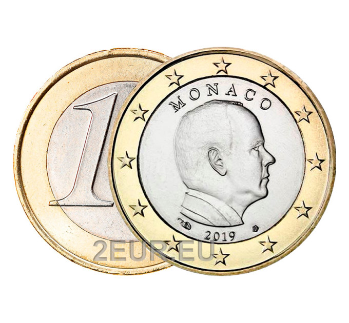Mónaco 1 euro UNC 2019 - Príncipe Alberto II por 5.50 € ✅