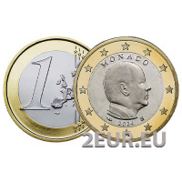 Monaco 1 euro UNC 2024 - Prince Albert II Monaco 1 euro UNC 2024 - Prince Albert II