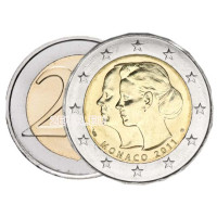 2 euros Mónaco UNC 2011 - Boda del Príncipe Alberto II y Charlene