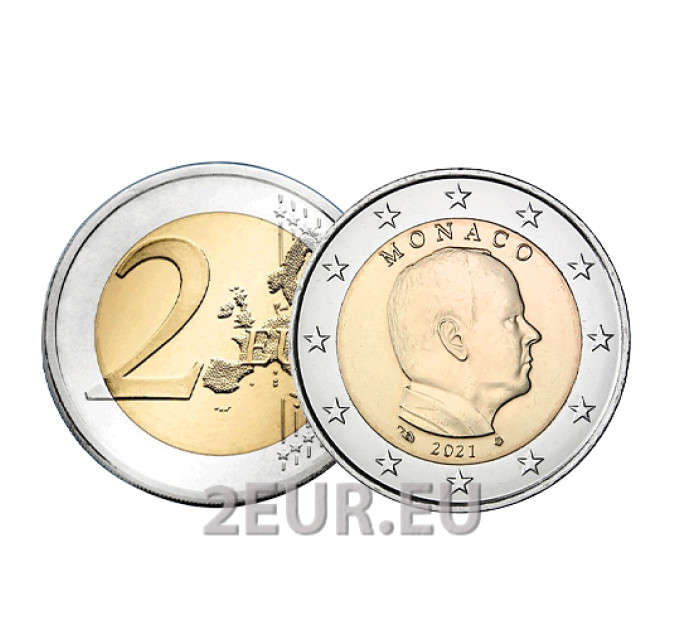 Mónaco 2 euros UNC 2021 - Príncipe Alberto II por 4.80 € ✅
