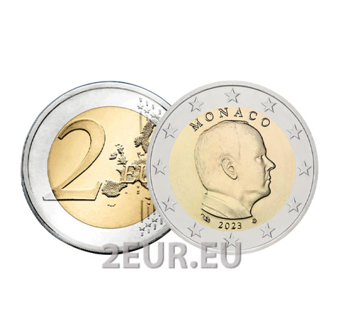 Mónaco 2 euros UNC 2023 - Príncipe Alberto II por 4.80 € ✅