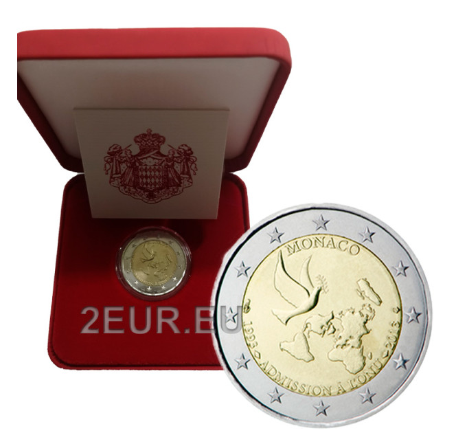 Monaco 2 euro BU 2013 - 20TH ANNIVERSARY OF UN MEMBERSHIP for 53.00 € ✅