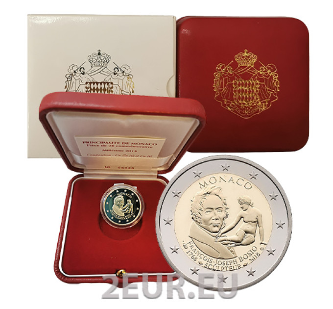 Mónaco 2 euros PROOF 2018 - 250 cumpleaños de Francisco José Bosio por 580.00 € ✅