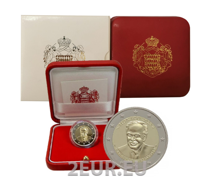 Mónaco 2 euros PROOF 2023 - Centenario del nacimiento del Príncipe Rainiero III por 420.00 € ✅