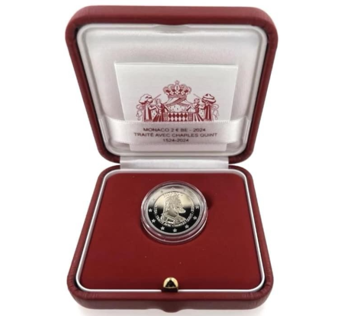 Monaco 2 euro PROOF 2024 - 500 Years of the Treaty With Charles V for 360.00 € ✅