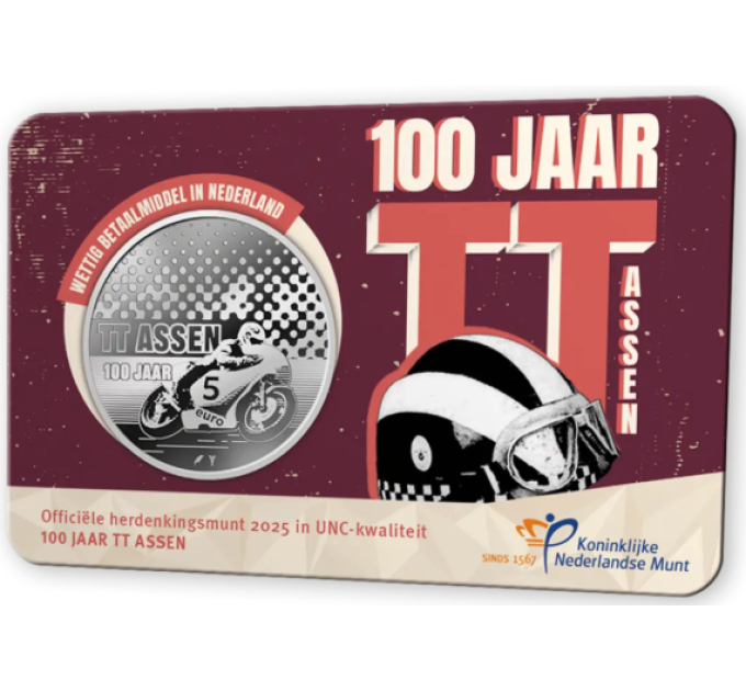 Países Bajos 5 euros UNC 2025 - 100 años de TT Assen por 7.00 € ✅