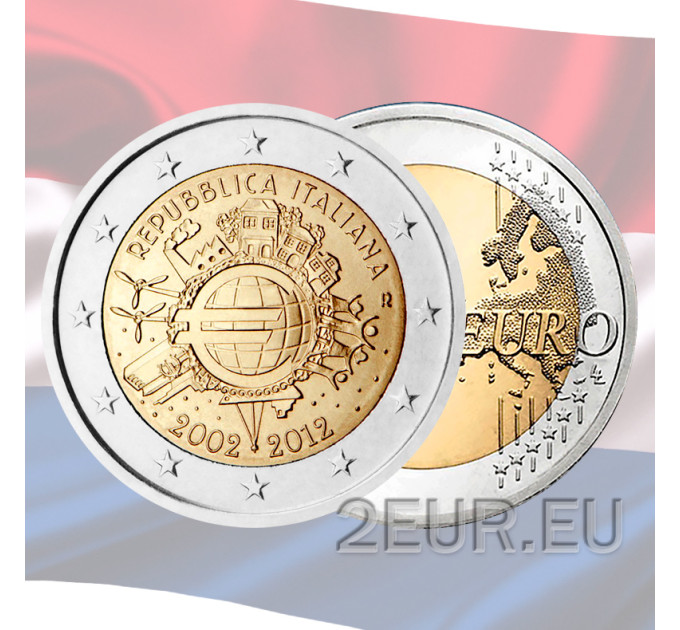 Países Bajos 2 euros UNC 2012 - 10 Años de Euro Cash por 6.90 € ✅