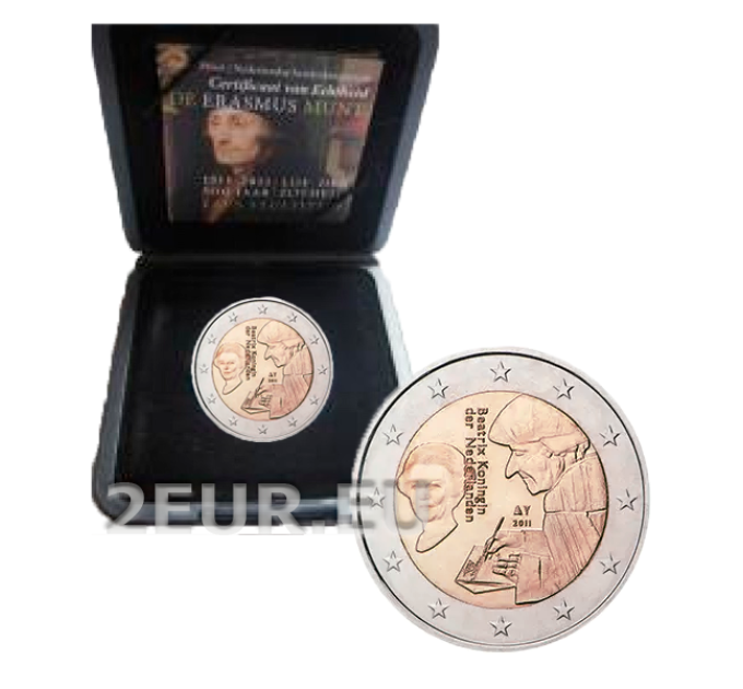 Países Bajos 2 euros proof 2011 - Erasmo de Rotterdam por 239.00 € ✅