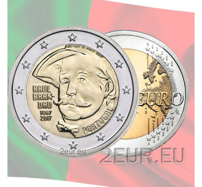 Portugal 2 euros UNC 2017 - 150 años del nacimiento de Raul Brandão por 5.90 € ✅