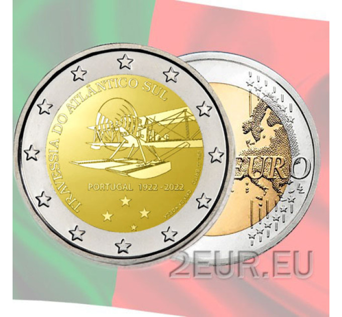 Portugal 2 euro UNC 2022 - 100th anniversary of the first South Atlantic air crossing for 5.00 € ✅