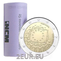 Portugal 2 euros UNC rollo 2015 - 30 Aniversario de la Bandera UE