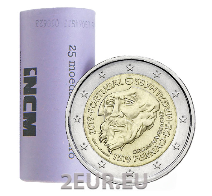 Portugal 2 euros UNC rollo 2019 - 500 Aniversario de la Primera Circunnavegación de la Tierra de Magallanes por 85.00 € ✅