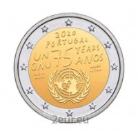 Portugal 2 euros UNC rollo 2020 - 75 años de los Estados Unidos