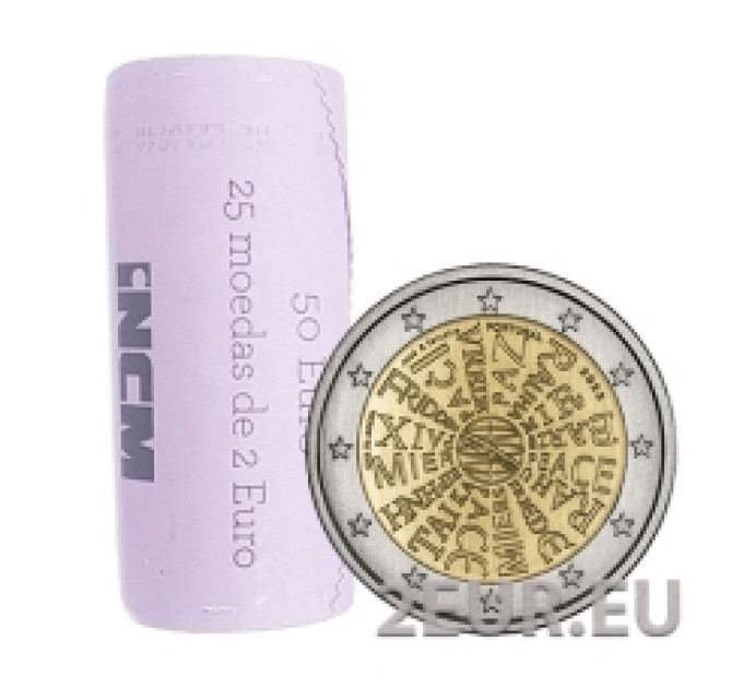 Portugal 2 euros UNC rollo 2023 - La paz en nuestras manos por 65.00 € ✅