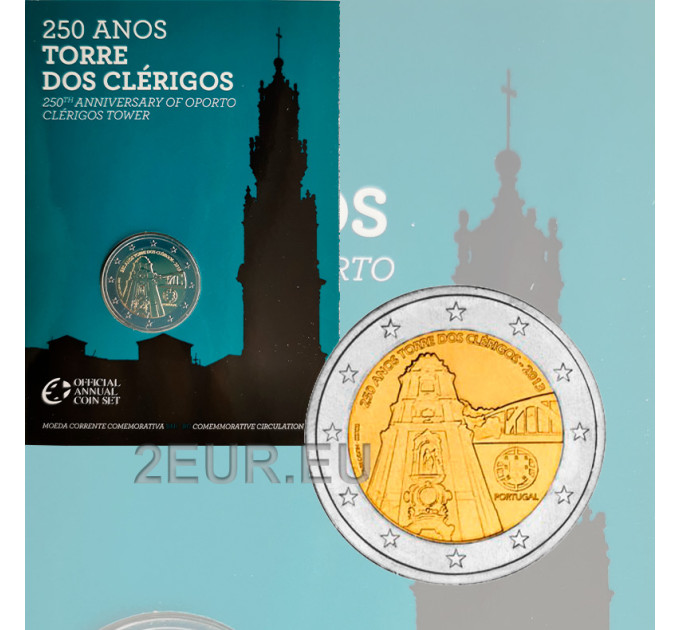 Portugal 2 euro BU 2013 - 250TH ANNIVERSARY OF THE CLERIGOS TOWER for 95.00 € ✅